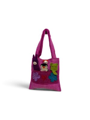 Filz-Handtasche mit Finger-Puppen