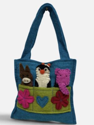 Filz-Handtasche mit Finger-Puppen