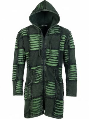 Lange Damen-Patchworkjacke aus Baumwolle