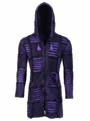 Lange Damen-Patchworkjacke aus Baumwolle